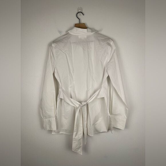 Summersalt The Perfect Tie-Waist Girlfriend Shirt in White Size S - Picture 3 of 7